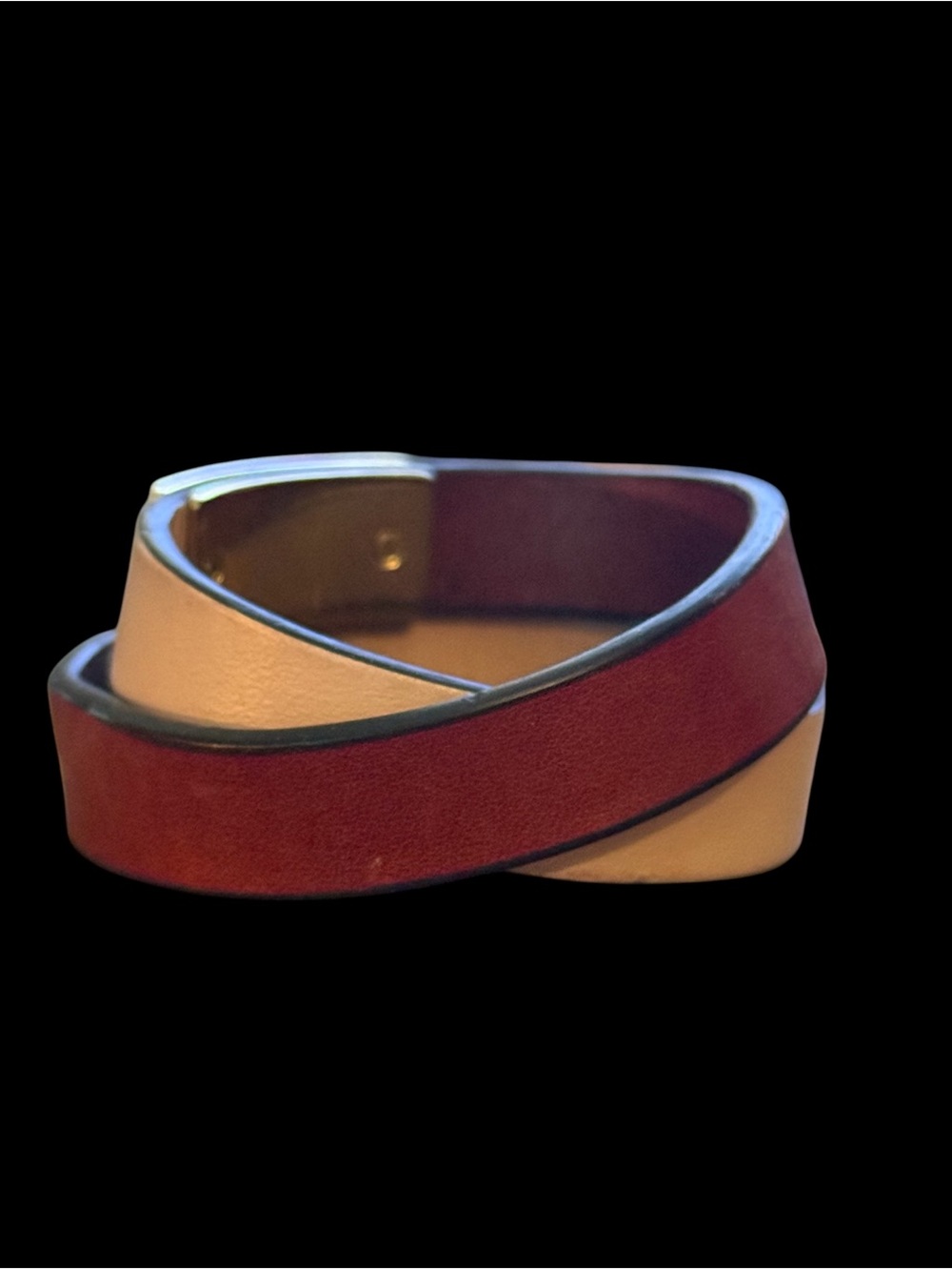 Fossil two tone leather wrap bracelet